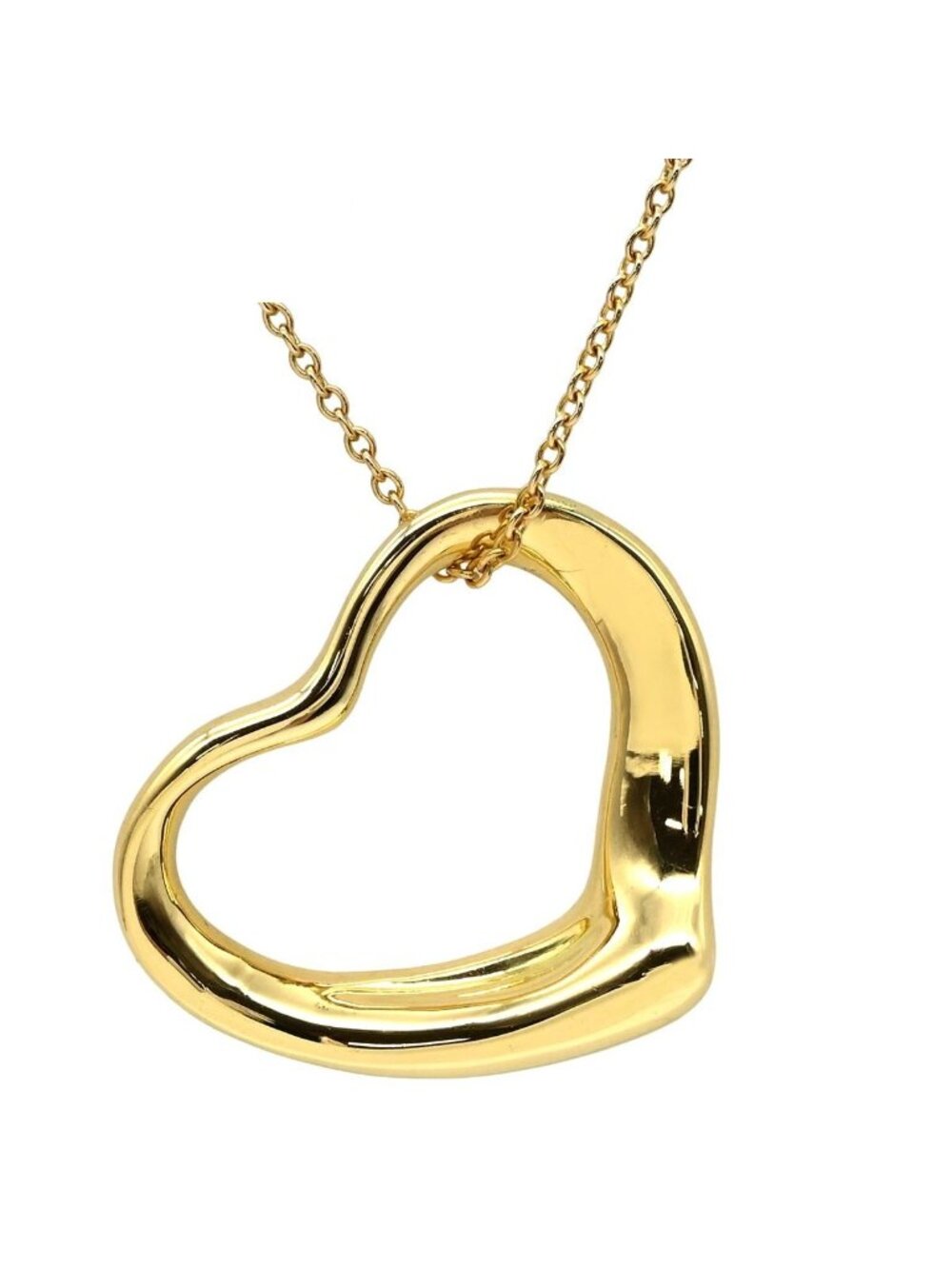 Tiffany & Co Necklace Open Heart 22 Yellow Gold T&Co 18k 750 Elsa Peretti